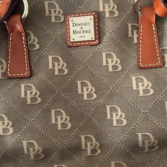 Dooney & Bourke Tan and Brown Monogram Tote - Picture 2 of 4